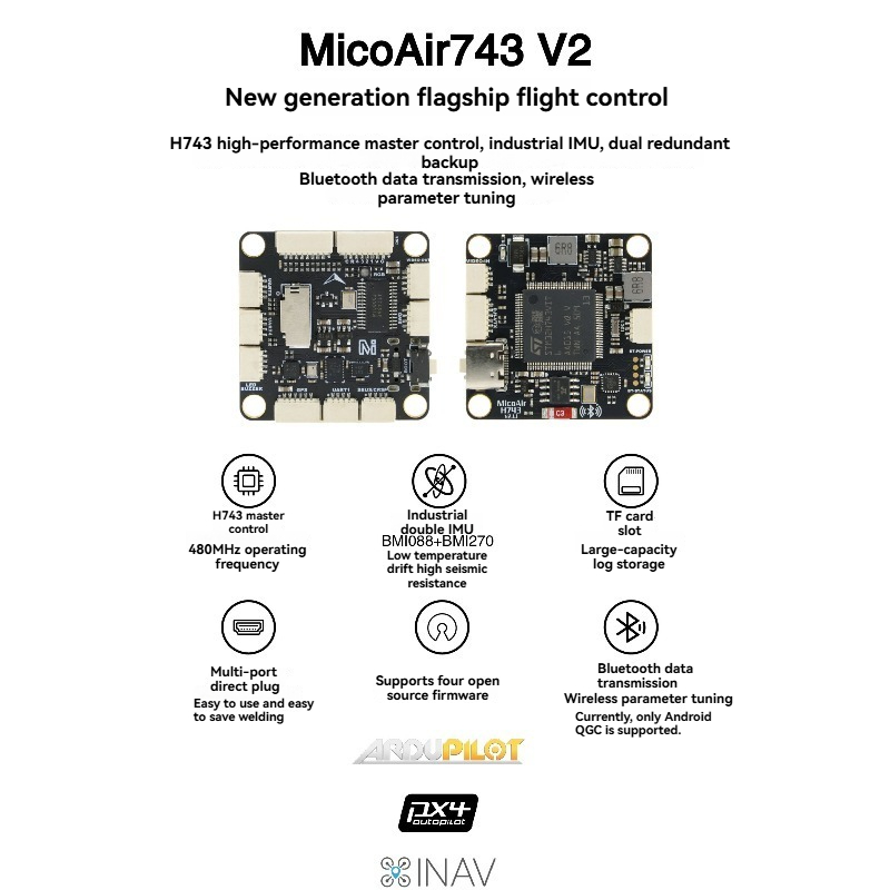 MicoAir743 V2 フライトコントローラー デュアル - Drone Gimbal Controller のレビューと価格